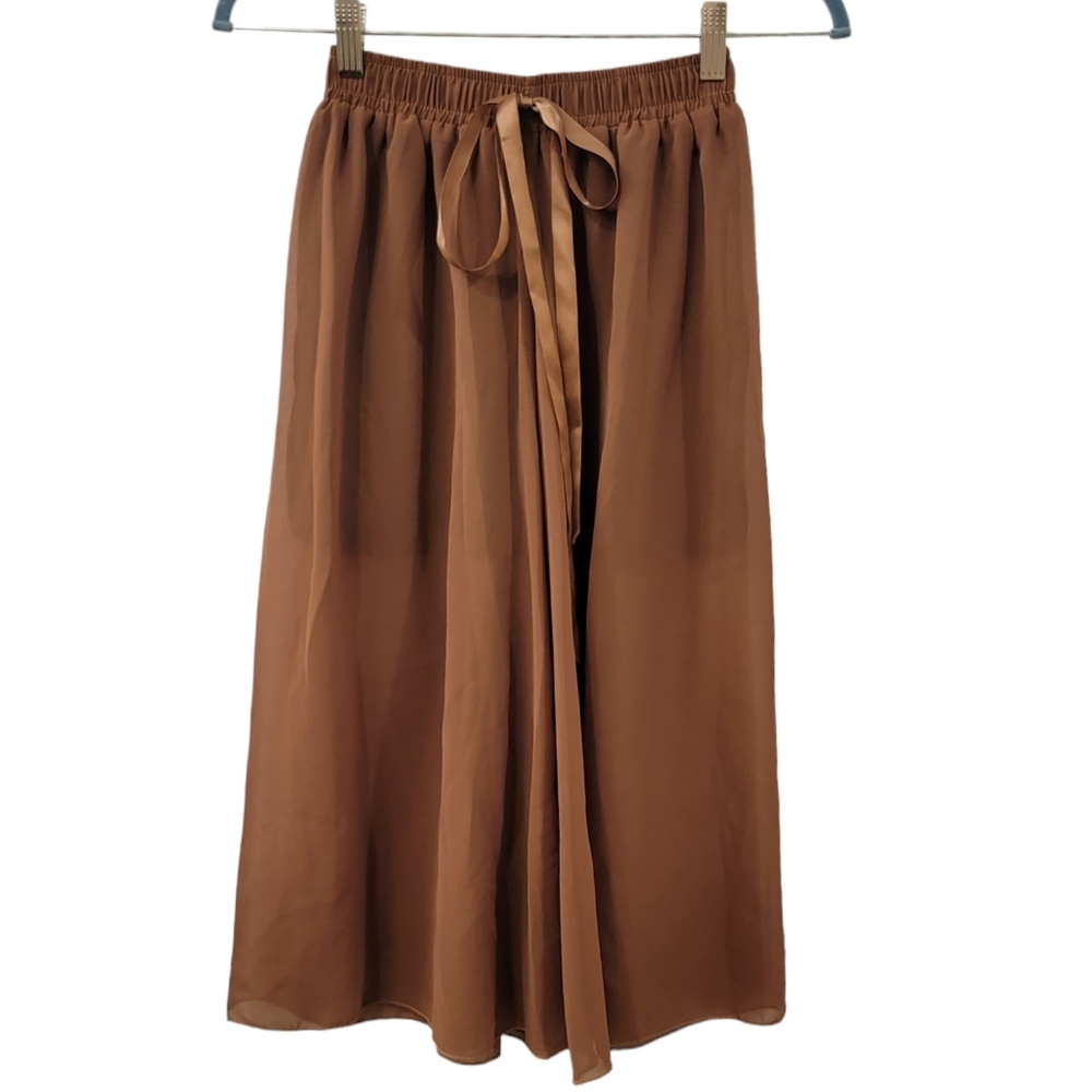 Culotte Pants Brown and Lined 100% Cotton Women's Size Extra Small